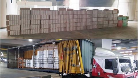 4,000 cartons of contraband cigarettes declared as air-conditioners found at Tuas Checkpoint