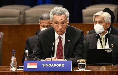 MESYUARAT ASEAN-AMERIKA: Perdana Menteri, Encik Lee Hsien Loong, menyertai mesyuarat bersama pemimpin Asean, anggota Kabinet Pentadbiran Biden, serta pegawai lain di Washington DC kelmarin. - Foto AFP