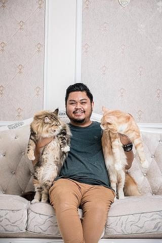 TIDAK INGIN AMBIL RISIKO: Encik Afiq, yang memelihara tujuh ekor kucing di rumahnya, memilih untuk menempatkan kucingnya di unit kondo demi mengelak daripada sebarang aduan yang boleh menyebabkan beliau terpaksa berpisah dengan kucing-kucingnya. - Fo