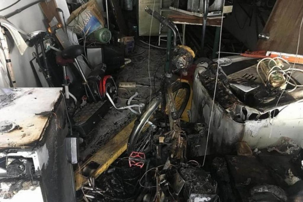 Fire involving e-bike at Geylang, infant taken to hospital