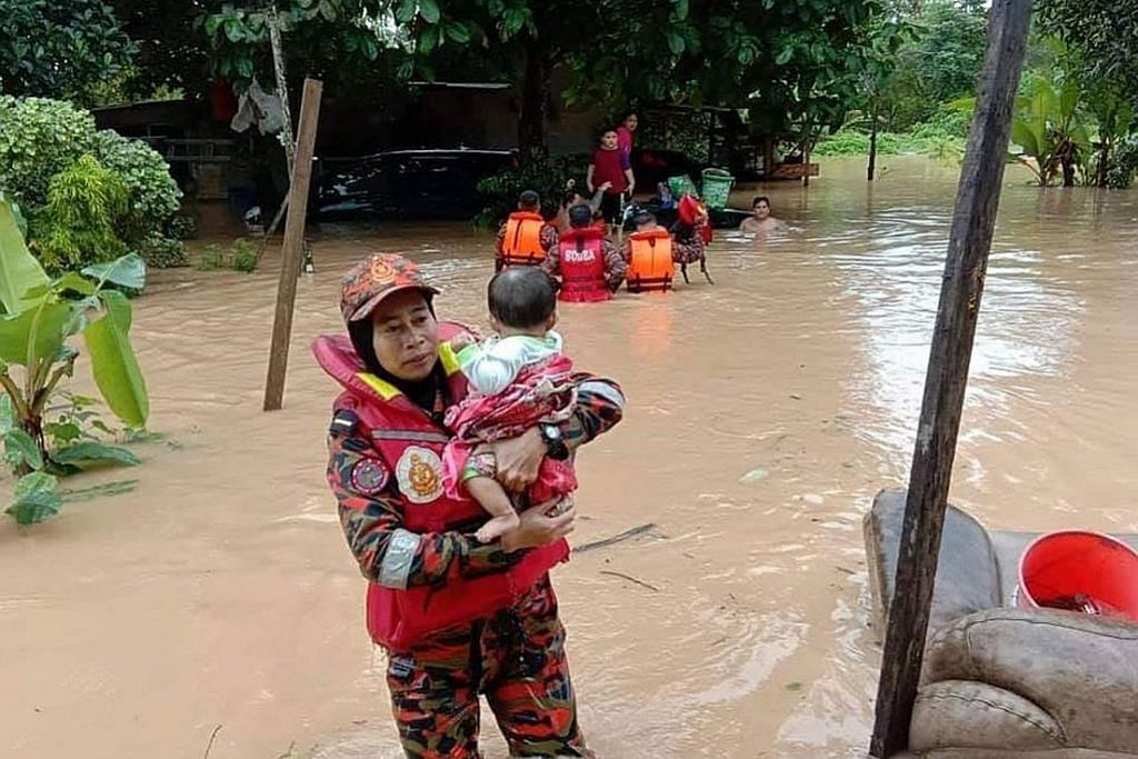 Ribuan penduduk M'sia dipindah dek banjir akibat hujan berterusan